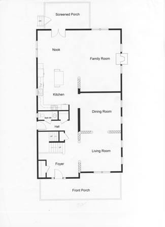 The open floor plan of the first floor and all weather room in the rear provides plenty of room for easy living and entertaining. Effective open floor plan for Jersey Shore summer living experience.